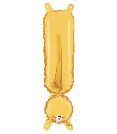 14" Airfill Only Megaloon Jr. Foil Balloon Exclamation Point ( ! ) Gold