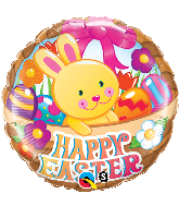 18" Easter Basket & Bunny Foil Balloon