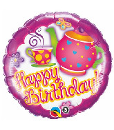 18" Birthday Teatime Mylar Balloon