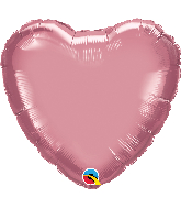 18" Heart Qualatex Chrome Mauve Foil Balloon