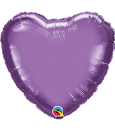 18" Heart Qualatex Chrome Purple Foil Balloon