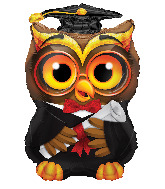 24" Jumbo Graduation Owl Shape Foil Balloon