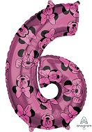 26" Minnie Mouse Forever Number 6 Mid-Size Foil Balloon