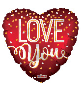 4" Airfill Only Love You Red Matte Foil Balloon