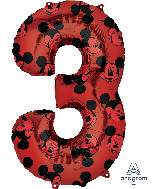 34" Mickey Mouse Forever Number 3 SuperShape Foil Balloon