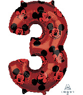 26" Mickey Mouse Forever Number 3 Mid-Size Foil Balloon