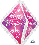 27" UltraShape Happy Valentine's Day Ruffle Foil Balloon
