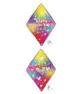 25" Anglez Valentine's Day Rainbow Gem Foil Balloon