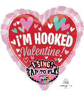 29" Sing-A-Tune I'm Hooked Valentine Foil Balloon