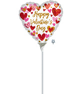 4" Airfill Only Playful Valentine's Day Hearts Foil Balloon