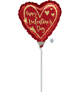 4" Airfill Only Valentines Day Arrow Heart Foil Balloon
