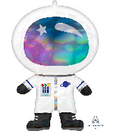 30" Iridescent Astronaut Holographic Foil Balloon