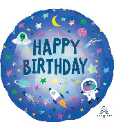 18" Happy Birthday Outer Space Foil Balloon