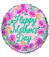18" Happy Mother's Day Flowers Gellibean Foil Balloon