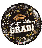 4" Airfill Only Congratulations Grad Foil Balloon