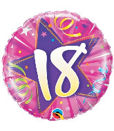 18" 18 Shining Star Hot Pink Mylar Balloon