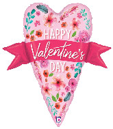 29" Foil Balloon Shape Watercolor Valentine Banner Heart