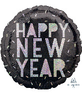 18" Holographic Happy New Year Foil Balloon