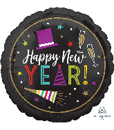 18" Bright New Years Eve Foil Balloon