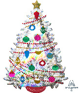 36" Jumbo Iridescent Christmas Tree Foil Balloon