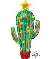 40" Jumbo Christmas Cactus Foil Balloon