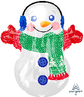 21" Junior Shape Adorable Snowman Foil Balloon