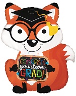 22" Congrats Grad Fox Foil Balloon
