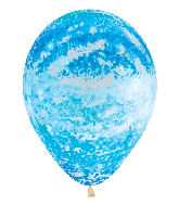 11" Betallic Graffiti Sky Blue Marble Latex Balloons