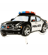 31" Police Car Black Foil Balloon