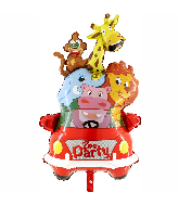 35" Animals Car Zoo Party Foil Balloon