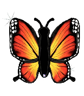 46" Holographic Radiant Butterfly-Orange Foil Balloon