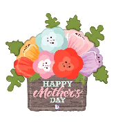 32" Foil Rustic Mother's Day Flowers Foil Balloon
