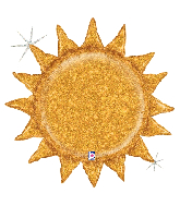 30" Holographic Gold Glitter Sunshine Foil Balloon