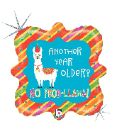 18" Holographic Llama Birthday Foil Balloon