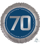 18" SilveR/Blue Number 70 Foil Balloon