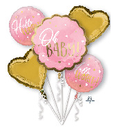 Bouquet Pink Baby Girl Foil Balloon