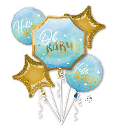 Bouquet Blue Baby Boy Foil Balloon