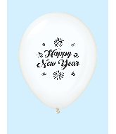 11" New Years Fireworks Latex Balloons Clear (25 Per Bag)
