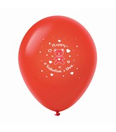 11" Happy Valentine's Day Bear Latex Balloons 25 Count Red