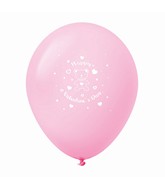 11" Happy Valentine's Day Bear Latex Balloons 25 Count Pink