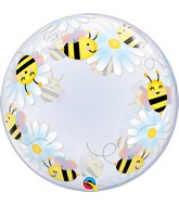 24" Sweet Bees and Daisies Deco Bubble Balloon