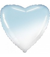 18" Heart Baby Gradient Blue Foil Balloon