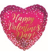 17" Happy Valentine's Day Confetti Dots Foil Balloon