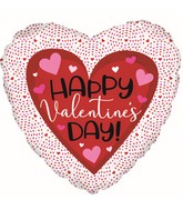 18" Happy Valentine's Day Tiny Hearts Foil Balloon