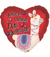 18" Llama Fun Valentine's Day Foil Balloon
