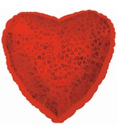 18" Red Heart Pattern Dazzleloon Balloon