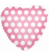 9" Airfill Only Pink with White Polka Dots Balloon