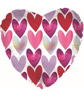 9" Airfill Only Textured Heart Pattern Foil Balloon