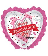 32" Happy Valentine's Day Banner Heart/Ruf Foil Balloon