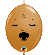 6" Qlink M. Brown (50 Per Bag) Pacifier Latex Balloons